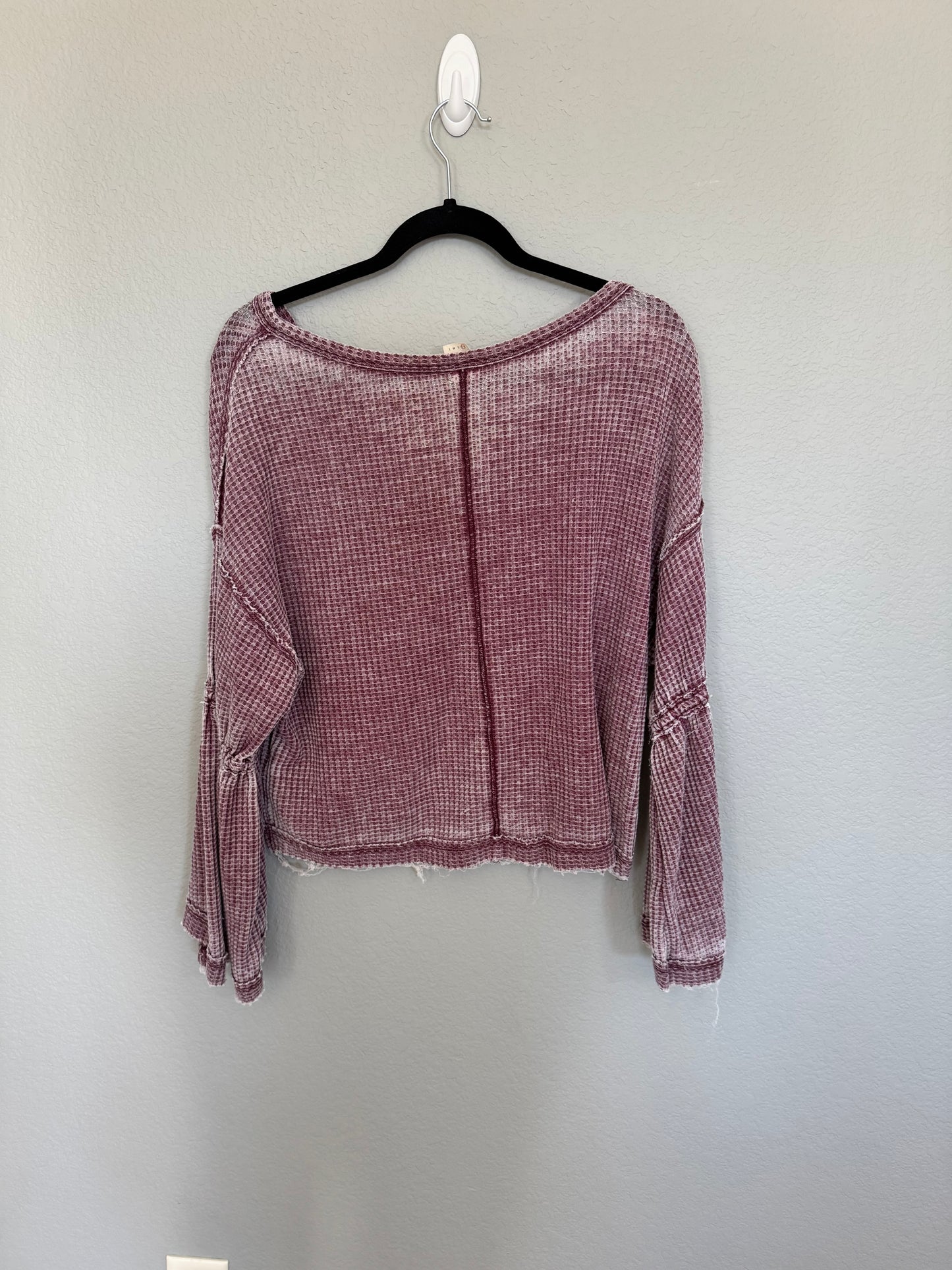 We the Free XS maroon waffle knit blouse