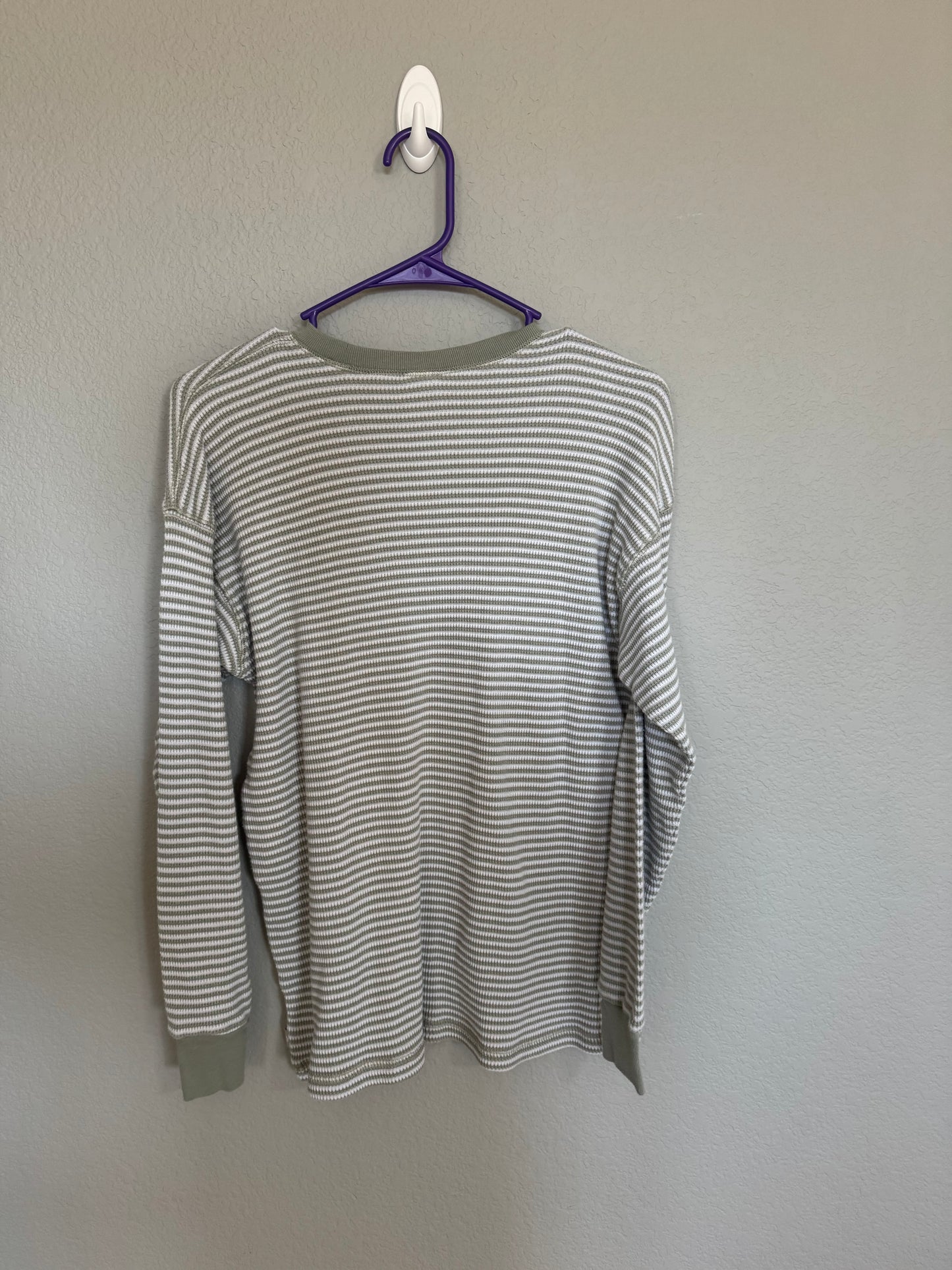 Aritzia TNA Waffle Striped Long Sleeve