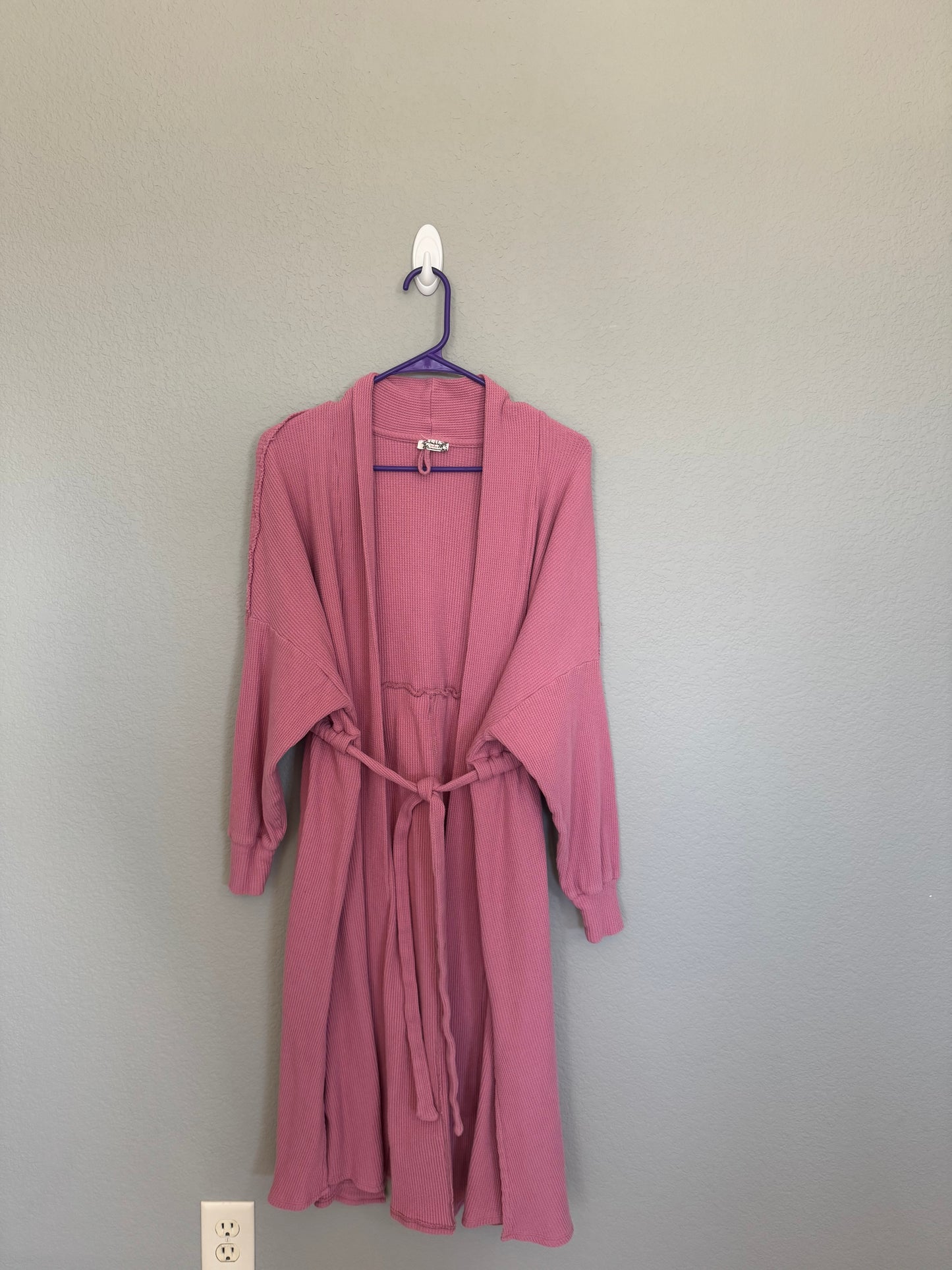 Free People intimately Waffle Pink Robe