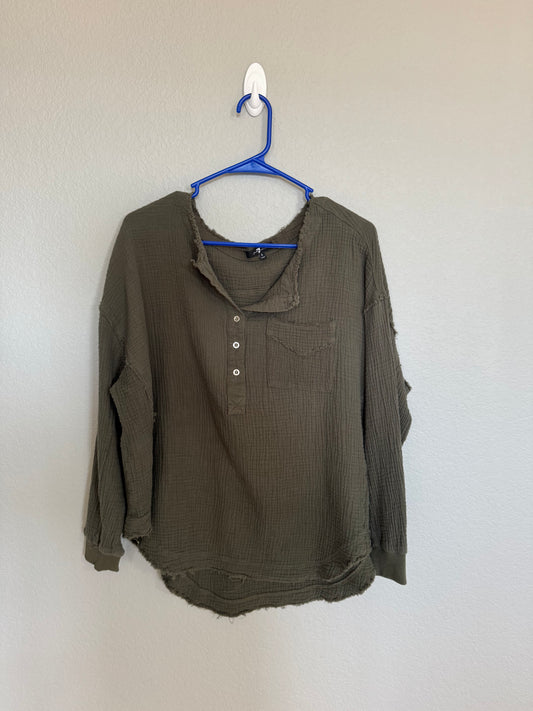 7 For All Mankind Muslin Long Sleeve Top