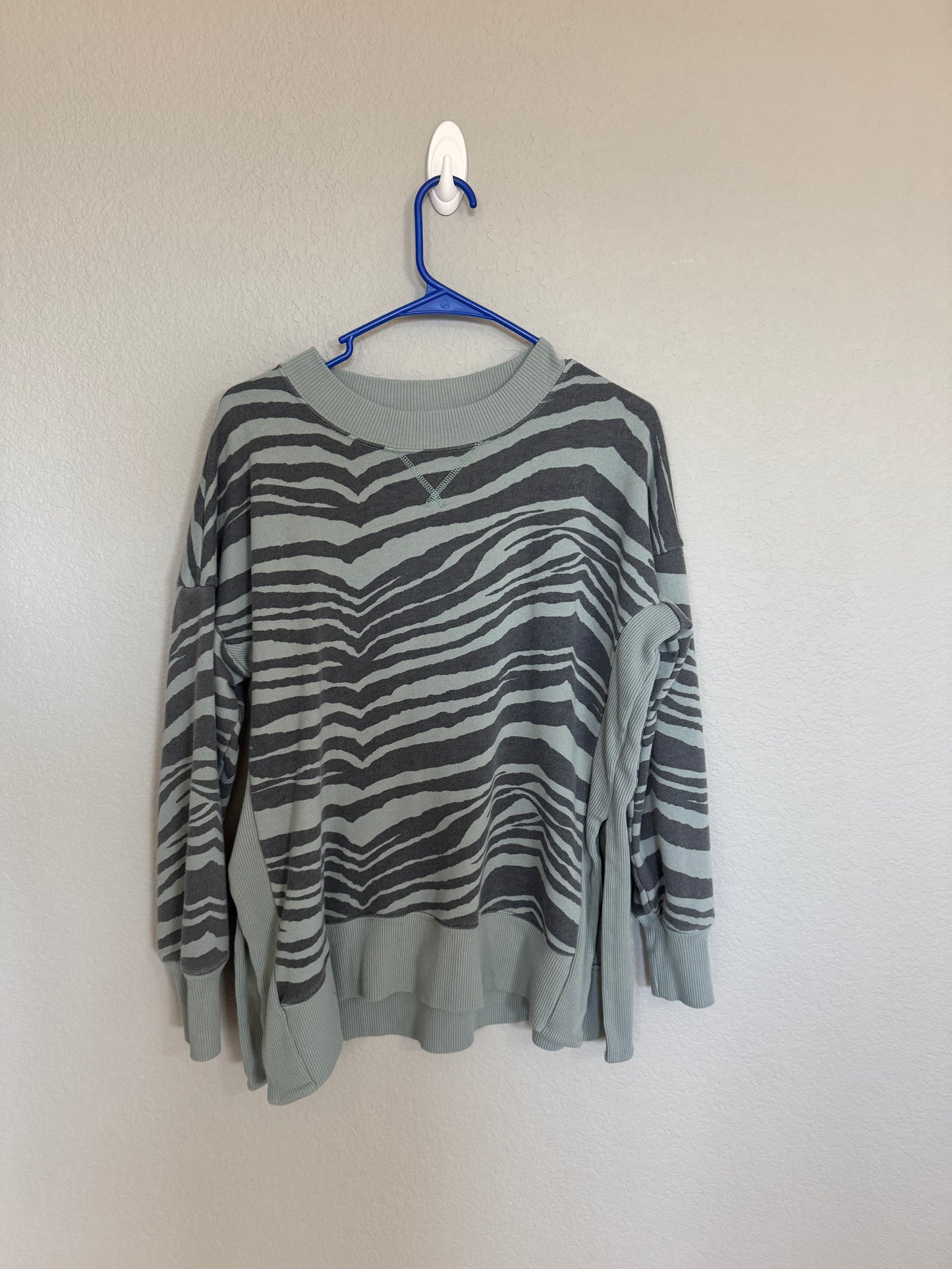 Aerie Zebra Striped Pullover Sweater