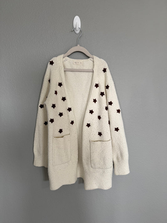 Rylee + Cru Longline Cardigan with stars