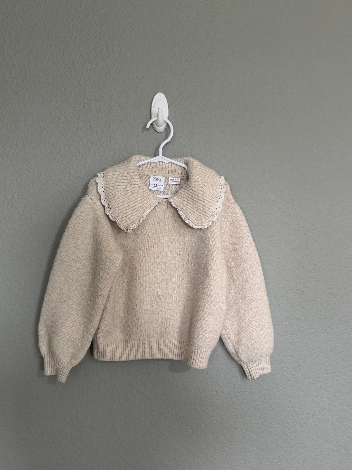 Zara Knit Peter Pan Collar Sweater