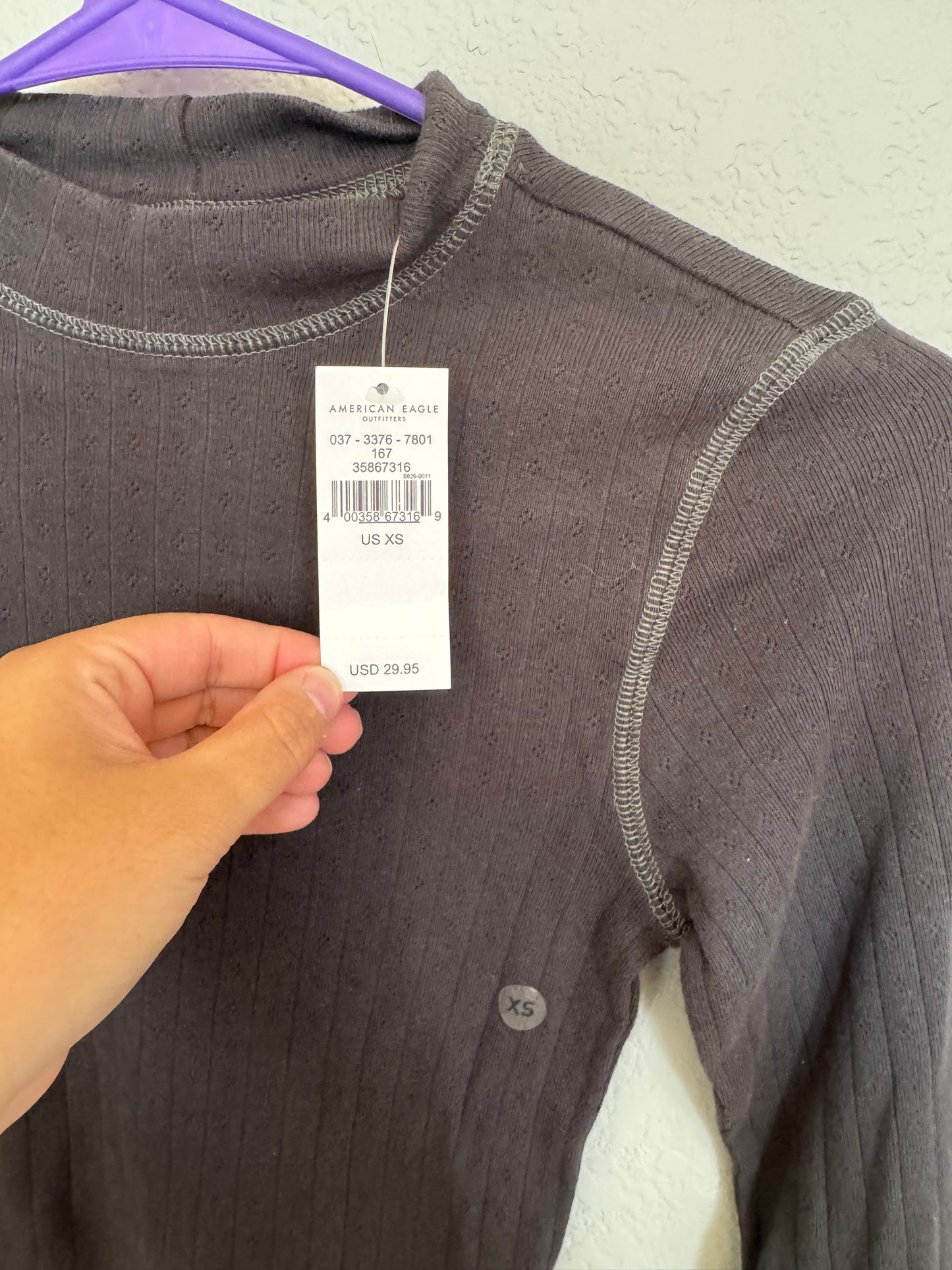 American Eagle Mock Neck Long Sleeve New