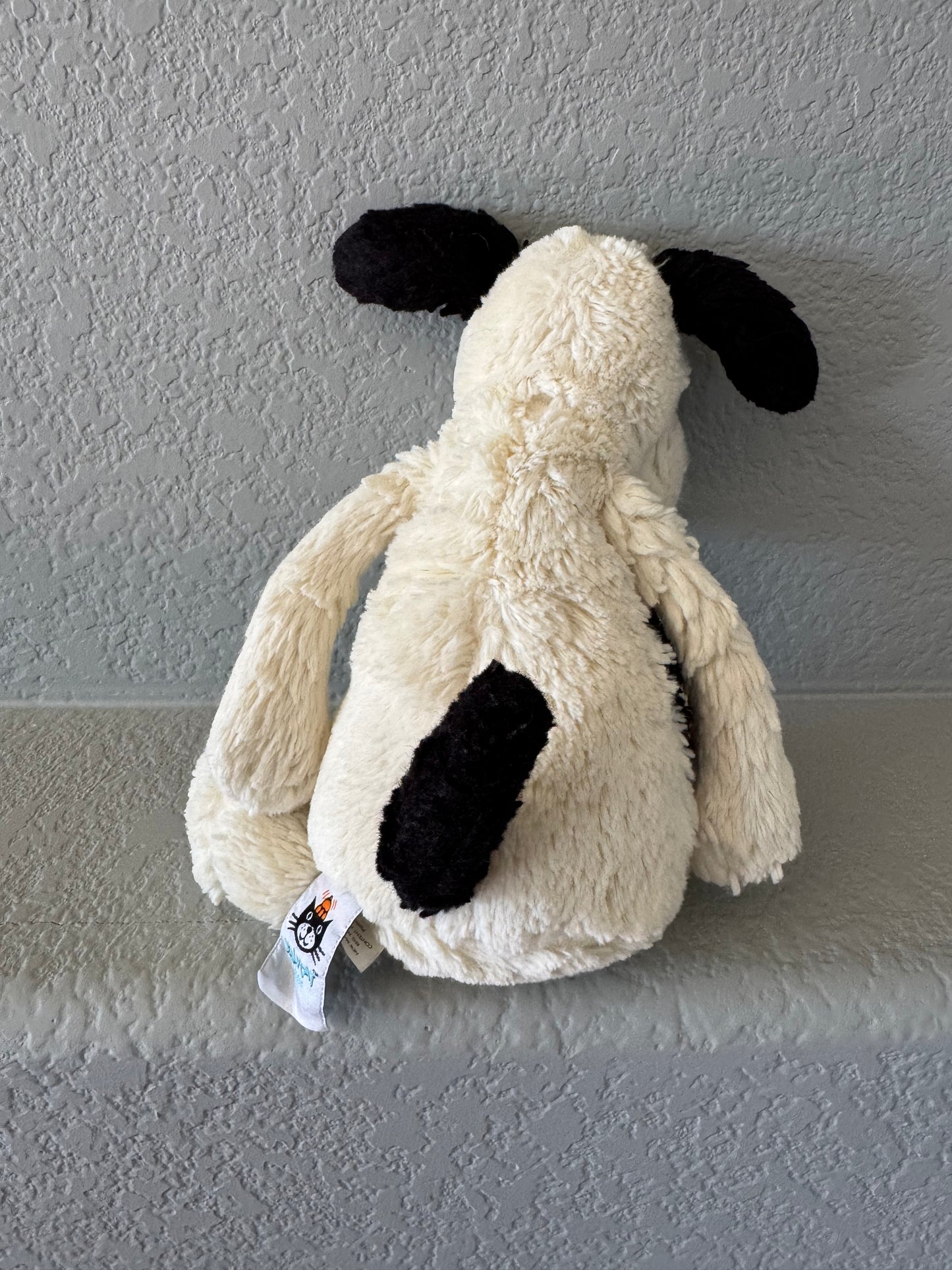 Jellycat Medium Bashful Black & Cream Puppy