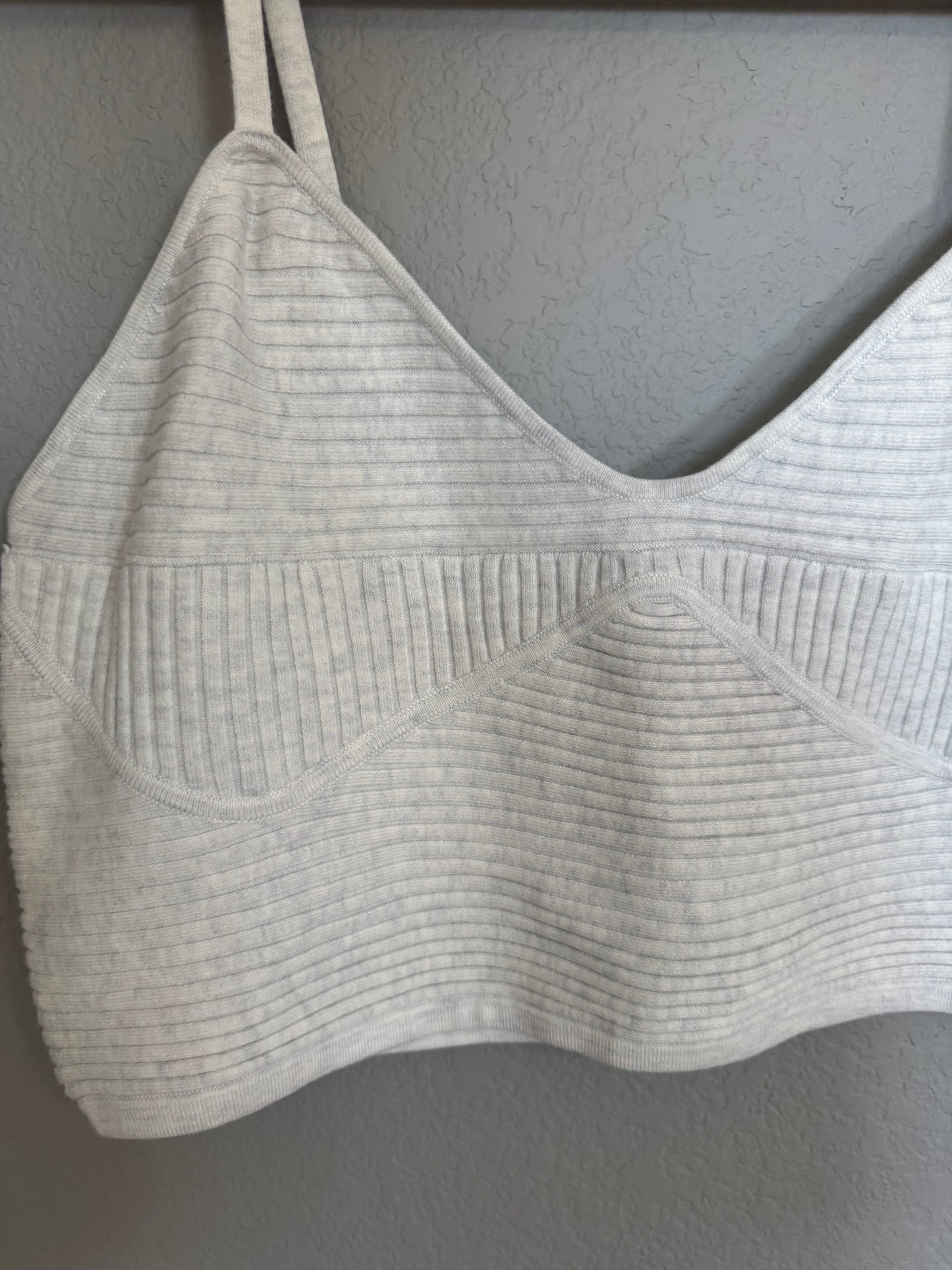 NWT Aerie Gray XL marled knit bra top