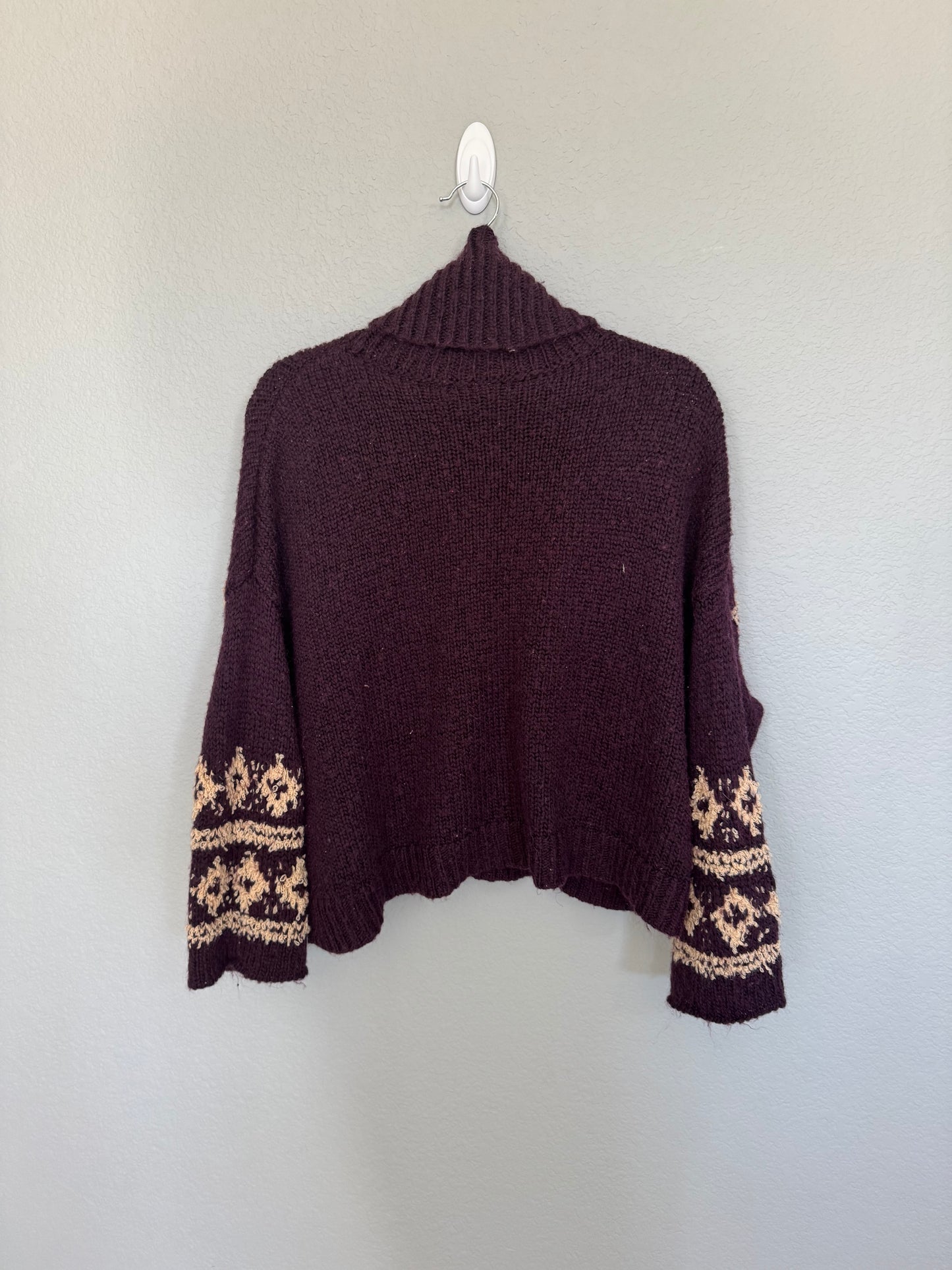 Free People XS Woman’s fair isle split neck sweater