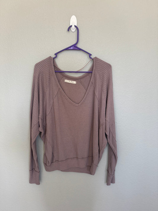 We the Free XS taupe waffle knit shirt