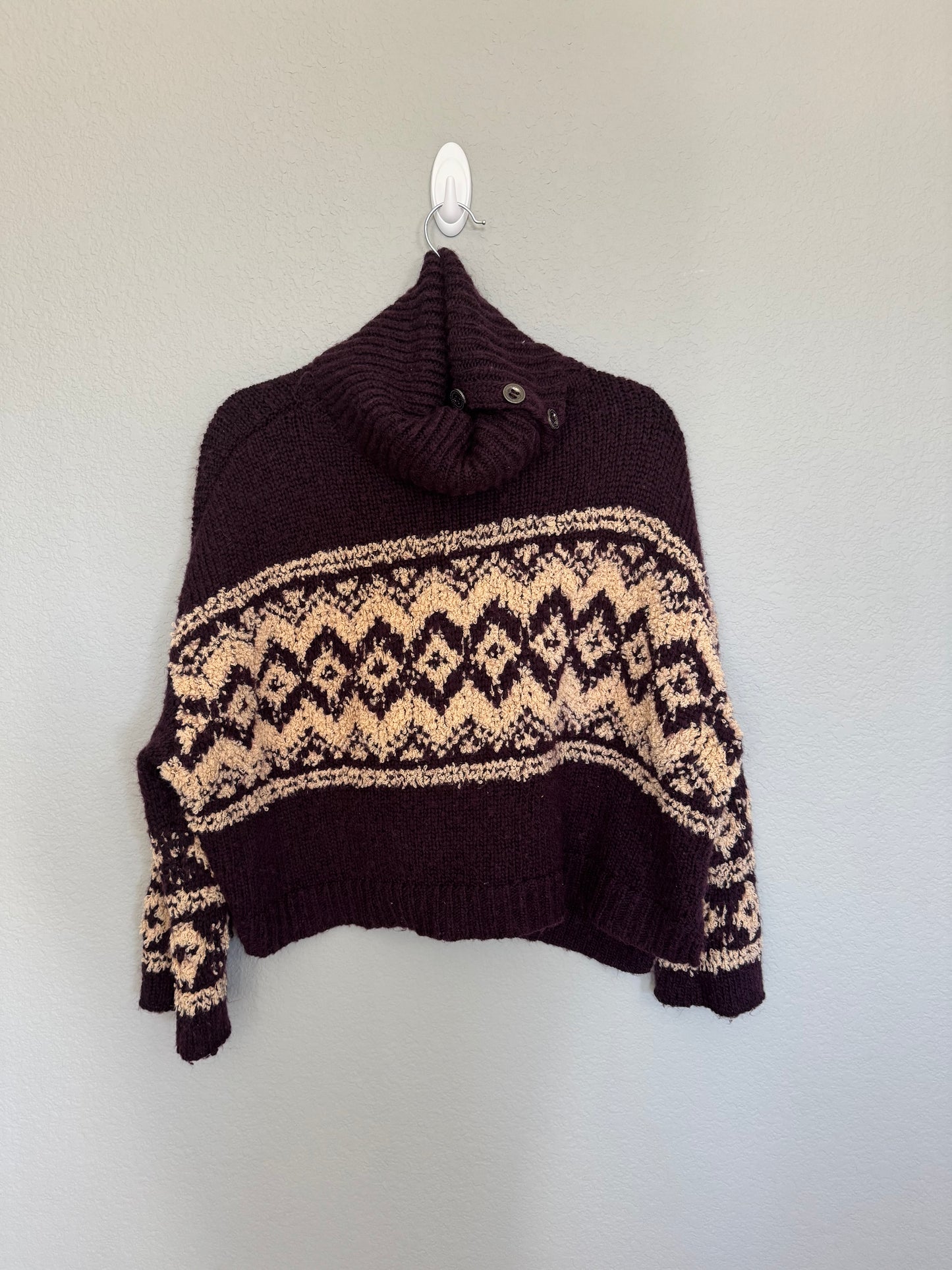 Free People XS Woman’s fair isle split neck sweater